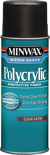 Minwax Polycrylic 33333000 Protective Finish Paint, Liquid, Crystal Clear, 11.5 oz, Aerosol Can